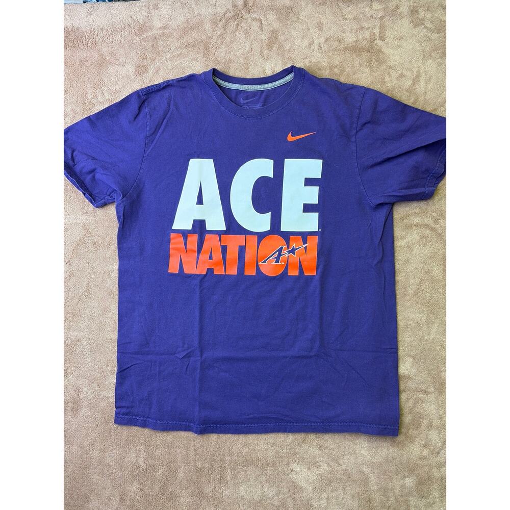 Nike University of Evansville Purple Aces "Ace Nation" NCAA T-Shirt XL - Purple